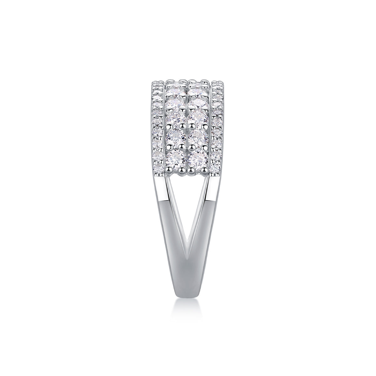 1Multi-row Diamond Ring Luxury Fashion Set Moissanite Silver Ring Prohibit TikTok sales