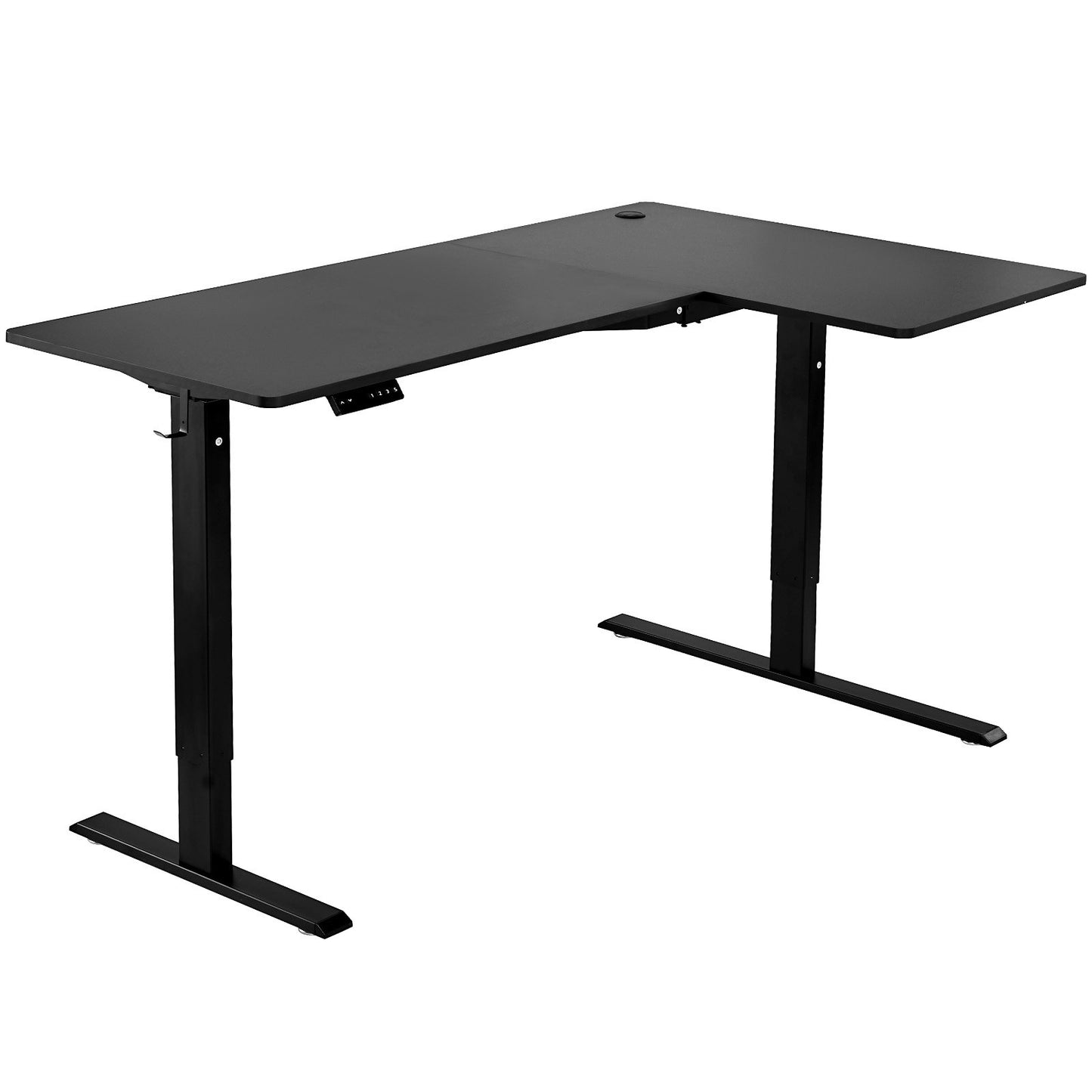 L Shaped Desk Electric Adjustable Height Corner Gaming Desk With 2 Hooks