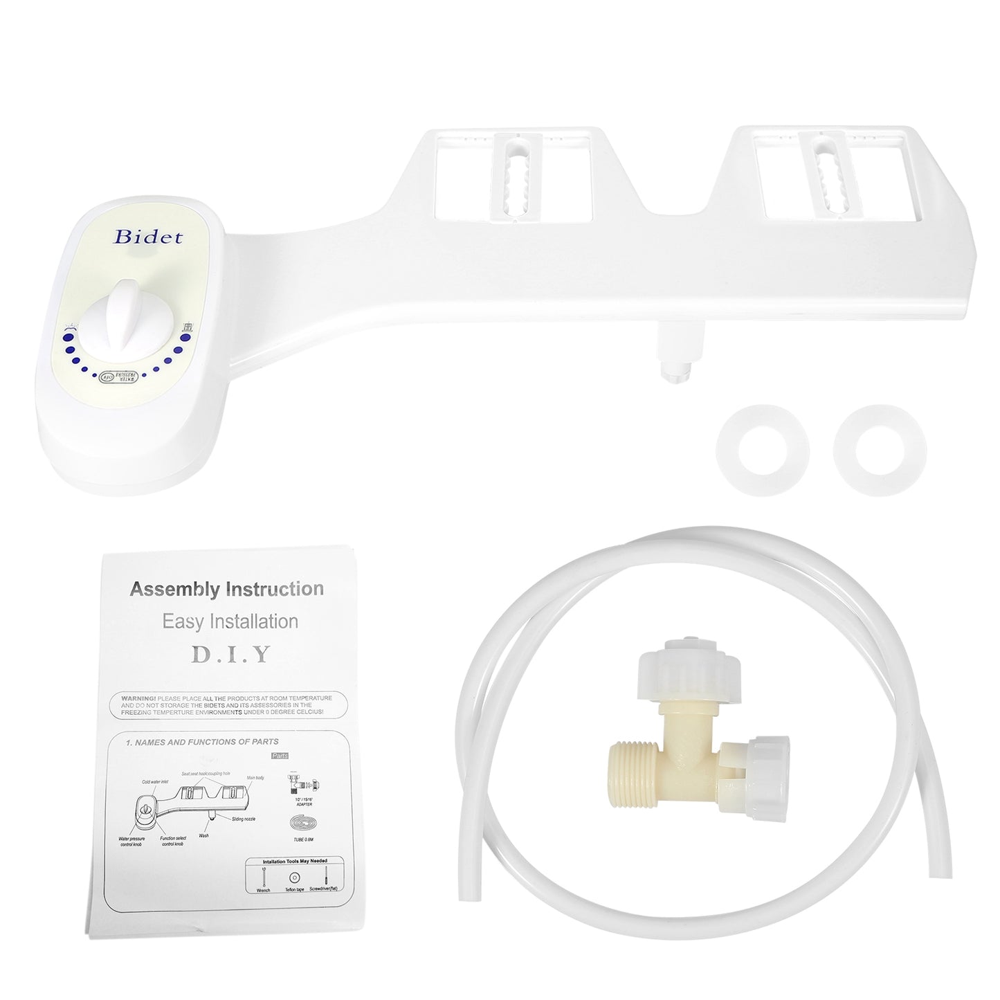 Bidet Water Spray No Electric Mechanical Bidet Toilet Seat Attachment Adjustable Water Pressure