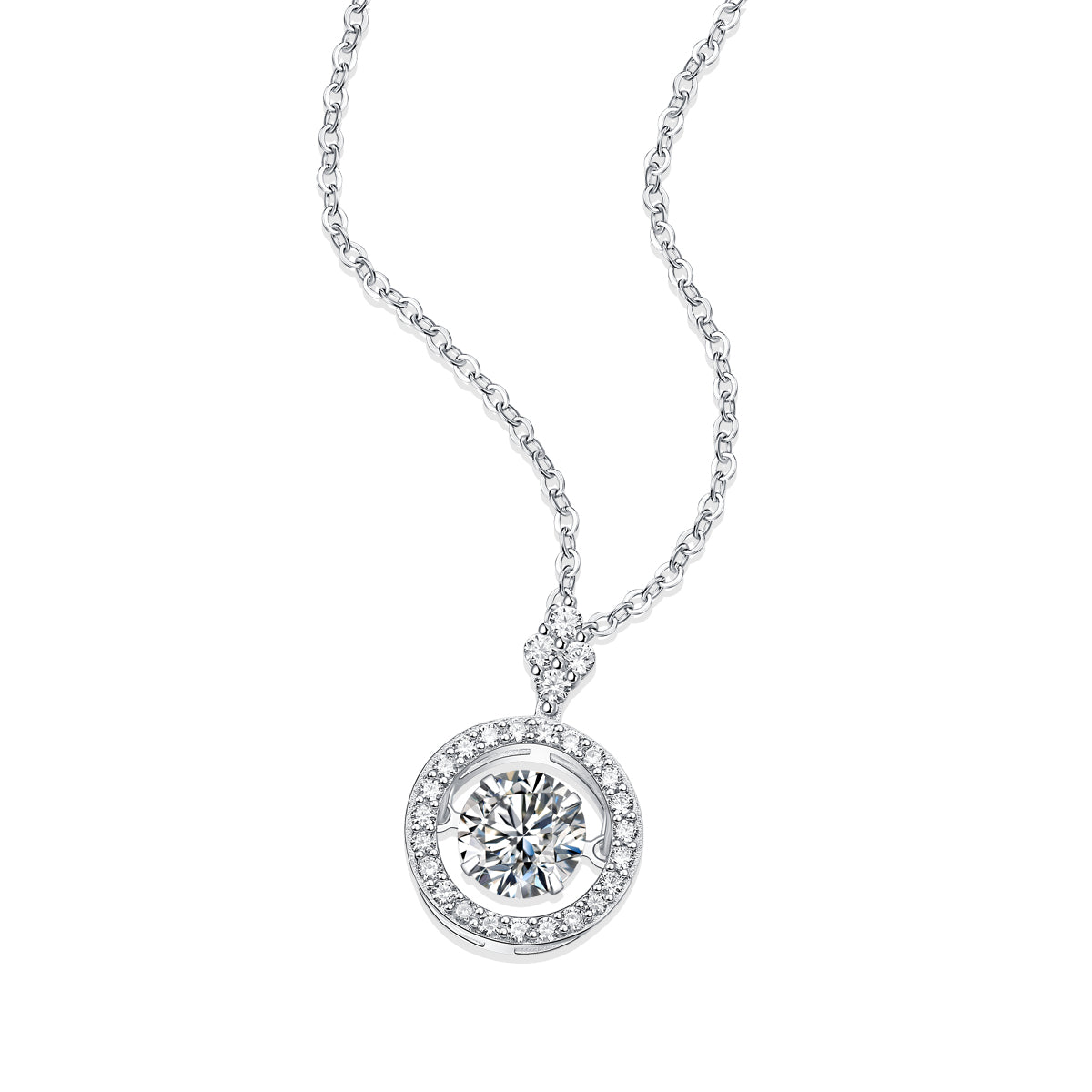 Touch - A Fashionable And Trendy Jewelry Necklace Pendant Set With 1-carat Moissanite S925 Sterling Silver And Platinum Plating