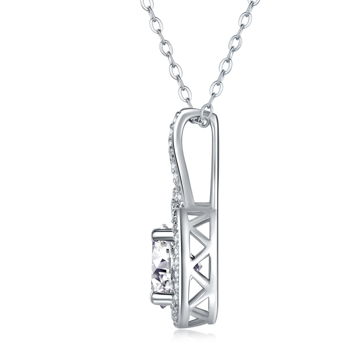 Curve - A Fashionable And Luxurious Diamond Jewelry Pendant Set With 2-carat Moissanite S925 Sterling Silver And Platinum Plating