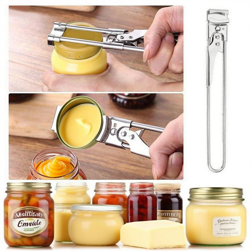 Multifunctional Adjustable Can Jar Opener Opener For Weak Hands, Stainless Steel Jar Lid Opener Bottle Opener Tool For Seniors With Arthritis Stainless Steel Multi Kitchen Portable Metal Utensils Gl