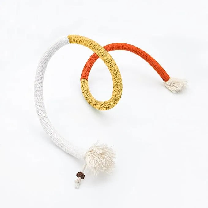 Cotton Rope Toys, 27.55Inches Color Blocking Cotton Rope Toys, Safe Cat Toys Teething Chew For Boredom And Stimulating