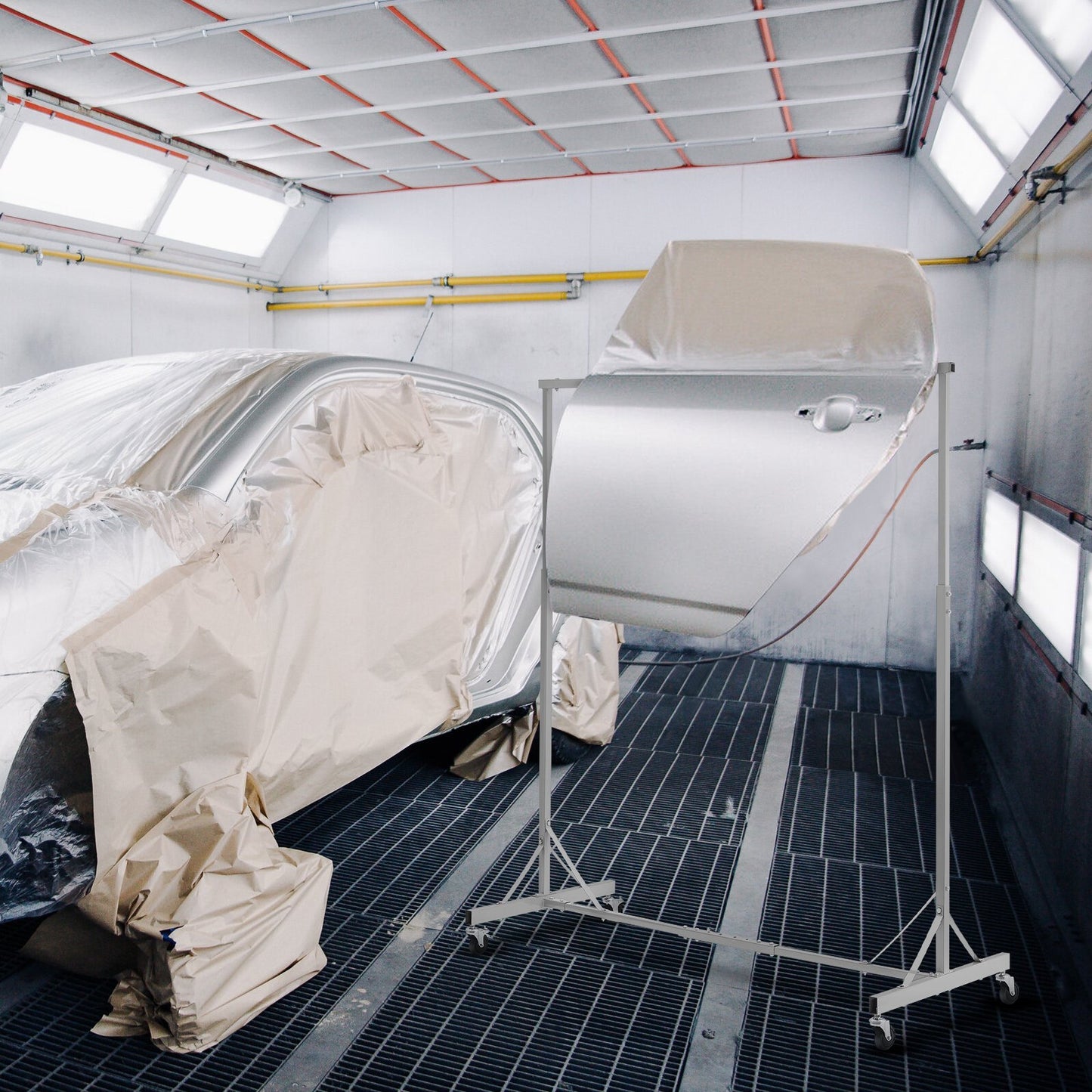 Newly Upgraded VEVOR Painting Rack Adjustable Paint Hanger 8 Hooks Auto Body Painting Stand