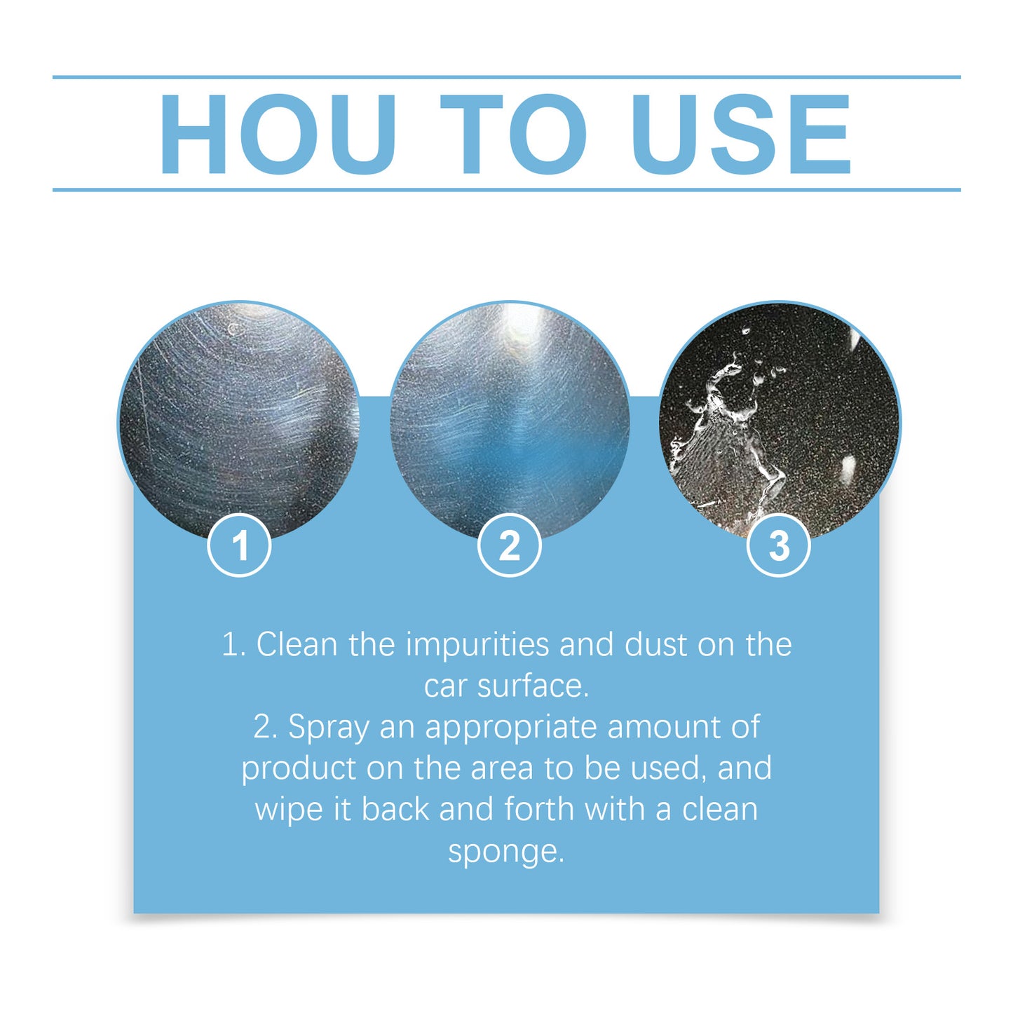 Homonth Car Ceramic Detail Spray - Car Paint Maintenance, Stain Removal, Waterproof, Transparent Coating Protection Spray