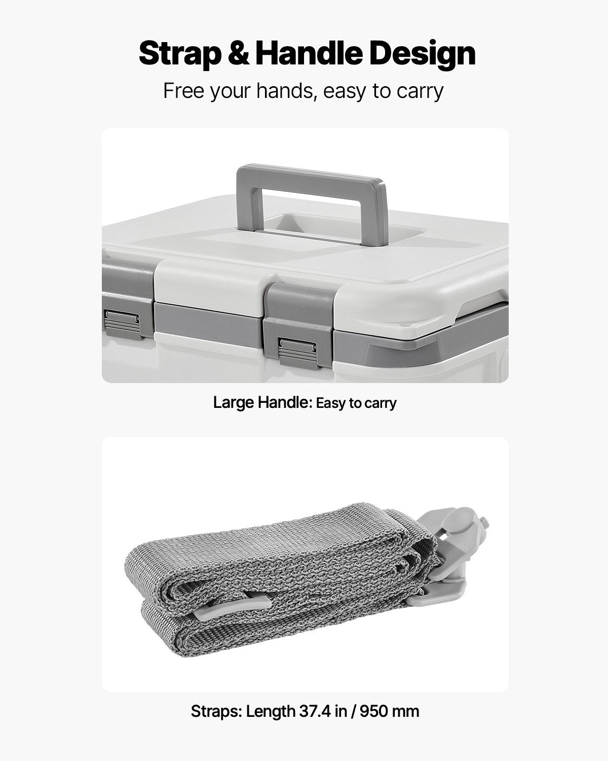 Portable Cooler 21 QT Insulated Hard Cooler 30 Can Capacity With Handles Strap