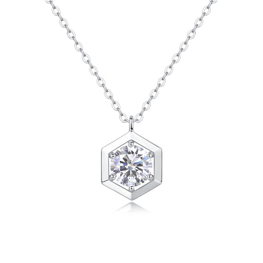Geometric - A Fashionable And Luxurious Diamond Jewelry Pendant Set With 1-carat Moissanite S925 Sterling Silver