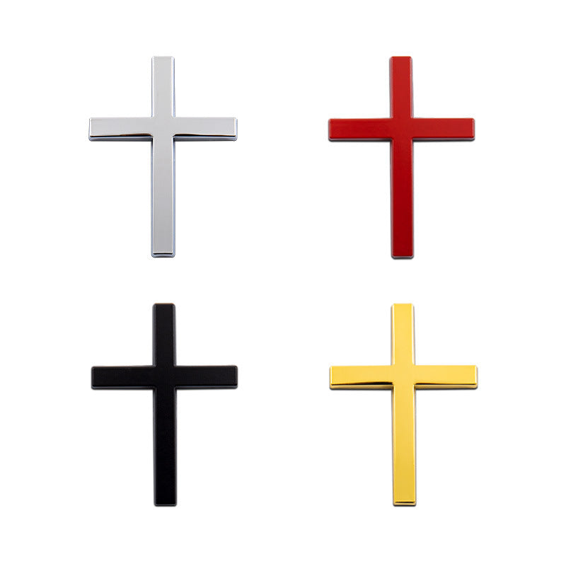 Car Metal Sticker 3D Cross Bumper Stickers