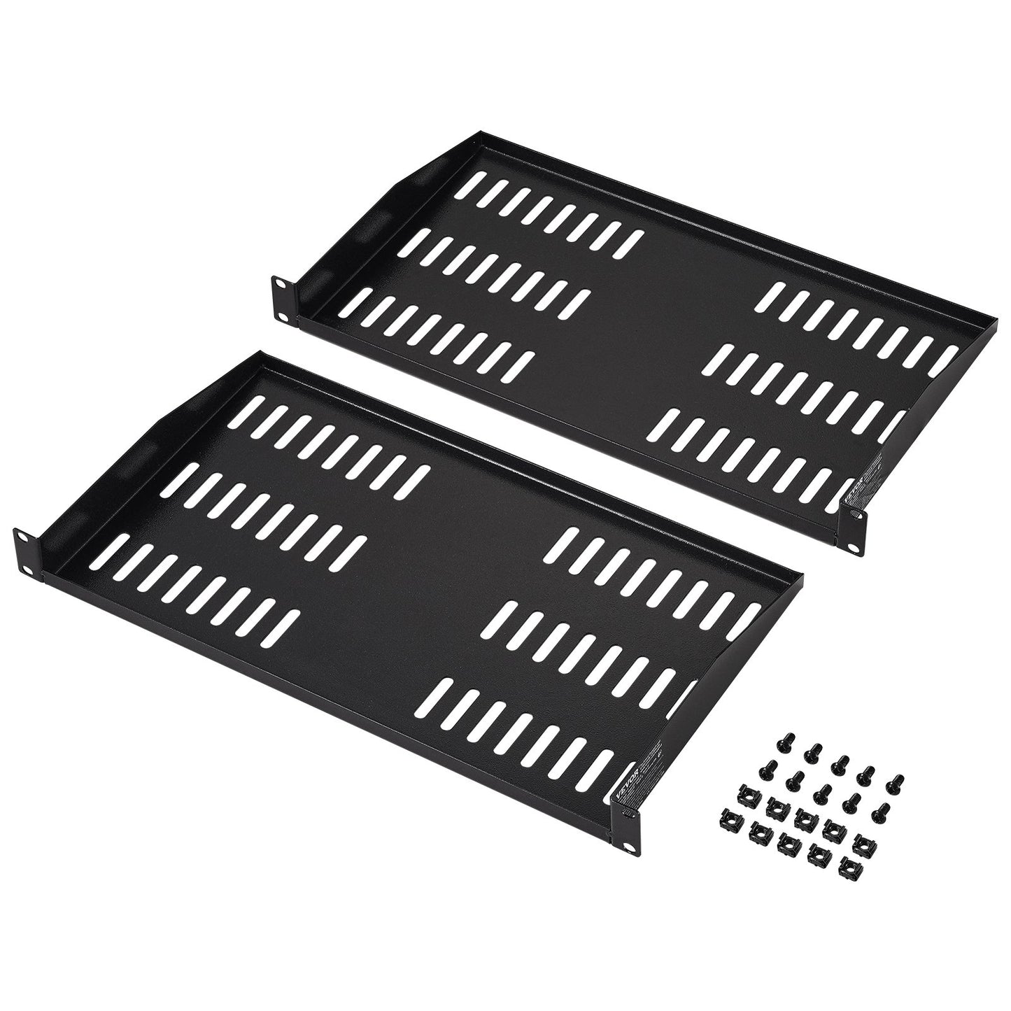 2PCS 1U Server Rack Shelf Depth Vented Rack Mount Shelf Tray