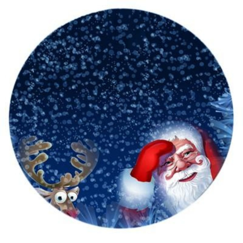 Elastic Edge Fits Santa Claus Christmas Tablecloth