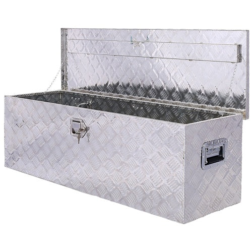 48inch Aluminum Tool Box,heavy Duty Truck Bed Tool Box,outdoor Trailer Pickup Storage Tool Box,RV Storage Organizer,underbody Box W Lock Keys,silver