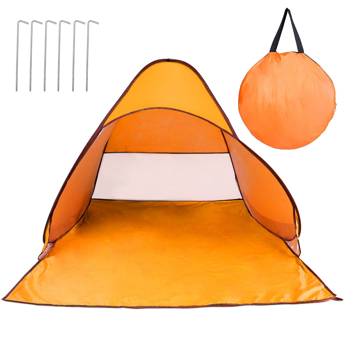 1Pc 2-3Person Beach Tent With Net Window Storage Bag 64.96 X 59.06 X 43.31in Anti-UV Automatic Waterproof For Outdoor Beach Camping Fishing Park Lake