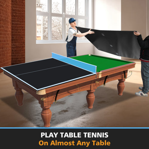 7X4ft Black Mid-Size Ping Pong Conversion Top Foldable & Portable Table Tennis Table Top For Indoor Games