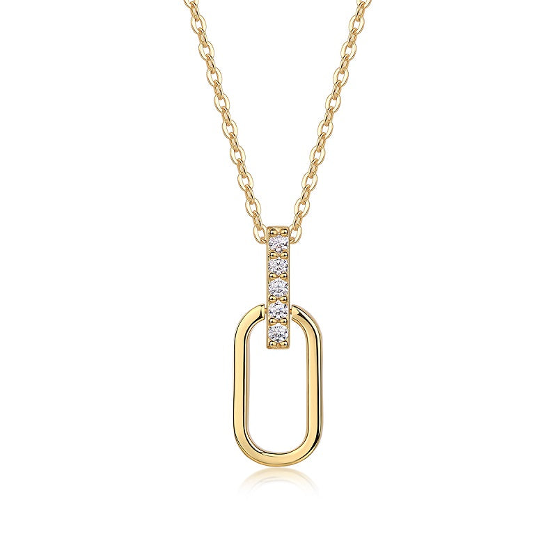 Light And Shadow Geometry - A Fashionable And Trendy Diamond Jewelry Necklace Pendant Set With Moissanite S925 Sterling Silver And Gold Plating