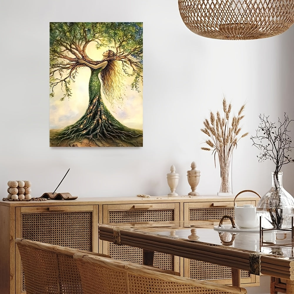 Room Decor 1pc Tree Of Life Canvas Art Print, Wooden Framed Nature-Inspired Wall Decor For Living Room, Bedroom, Office, Cafe - Unique Gift Idea, Creative Home Decoration--Selling On Temu Is Prohibited