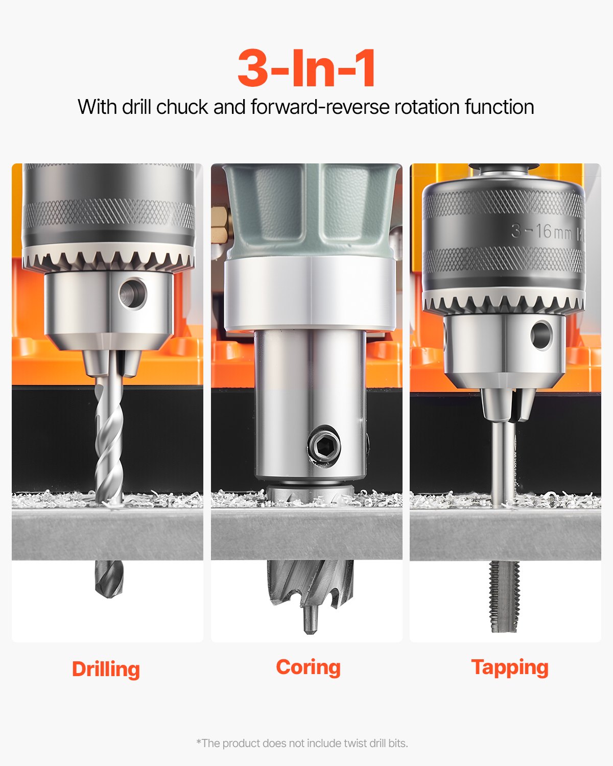 Magnetic Drill 1450W 12500N Portable Mag Drill Press 800RPM