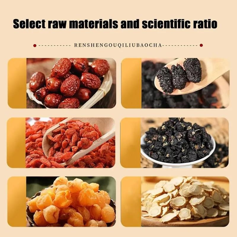 Handmade Red Dates And Goji Berry Eight Treasure Tea, Individually Packaged And Portable, Warming And Nourishing Health Tea For Autumn And Winter,1pc Contains 20 Packets