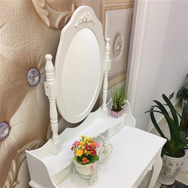 Four Drawer Single Mirror Dressing Table Set