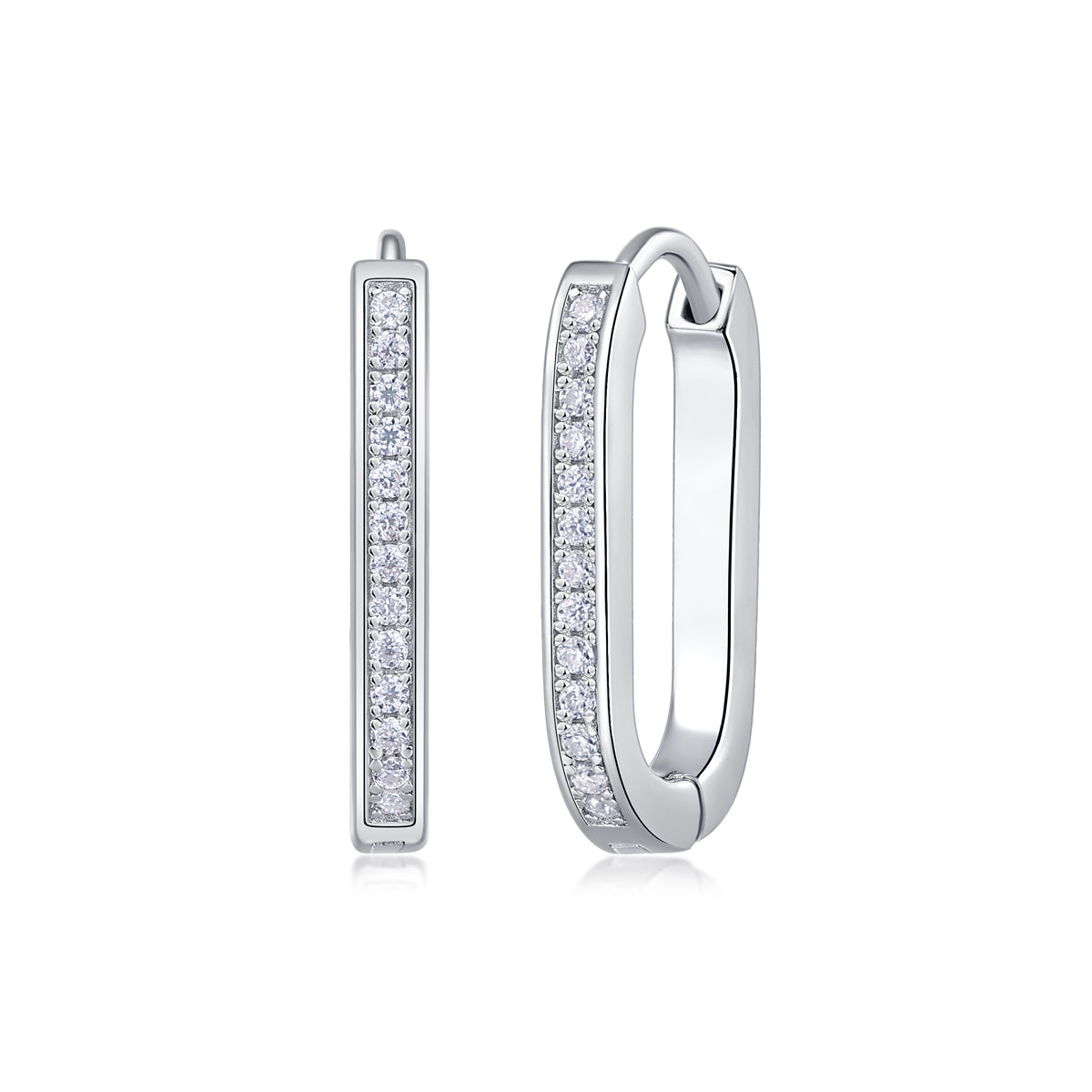 Reincarnation - Fashionable And Luxurious Diamond Jewelry With Moissanite S925 Sterling Silver And Platinum-plated Stud Earrings