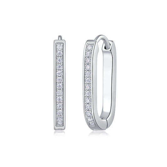 Reincarnation - Fashionable And Luxurious Diamond Jewelry With Moissanite S925 Sterling Silver And Platinum-plated Stud Earrings