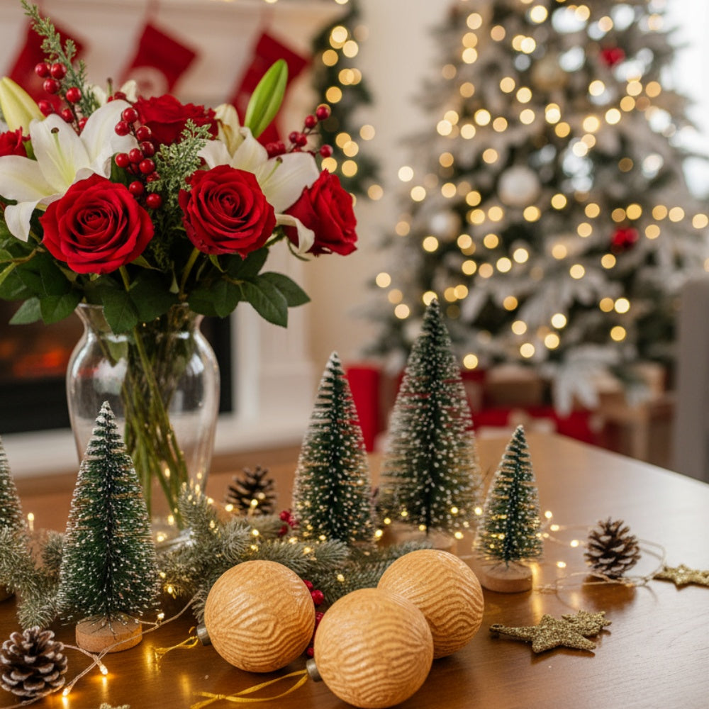 6PCS Set 3.9in Glass Christmas Tree Ball Ornaments Shimmering Hanging Decor For Holiday Tree Party Festive Home Decor