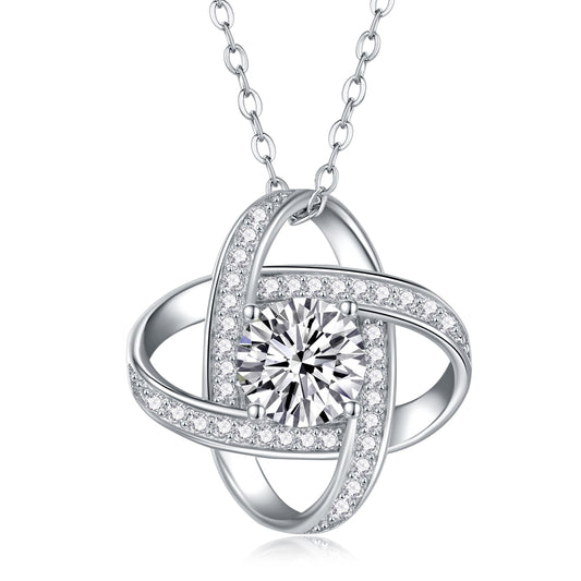 Reciprocating - A Fashionable And Luxurious Diamond Jewelry Pendant Set With 1-carat Moissanite S925 Sterling Silver And Platinum Plating