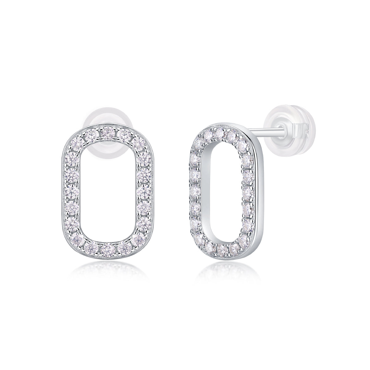 1Return To Simplicity - Fashionable, Trendy And Affordable Jewelry Set With Moissanite S925 Sterling Silver And Platinum-plated Stud Earrings Prohibit TikTok sales