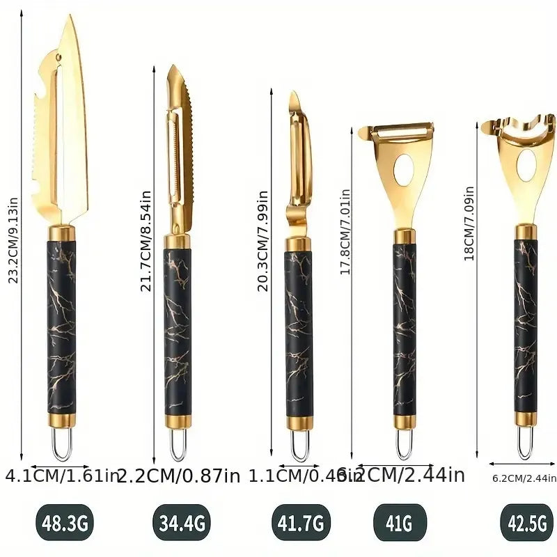 Professional Multifunctional Stainless Steel Peeler Set - Anti-rust Kitchen Tool For Fruits, Vegetables, Fish Scales And Corn With Ergonomic Non-slip Grip, Fruit Peeler, Fish Scales, Potato Peeler, Co