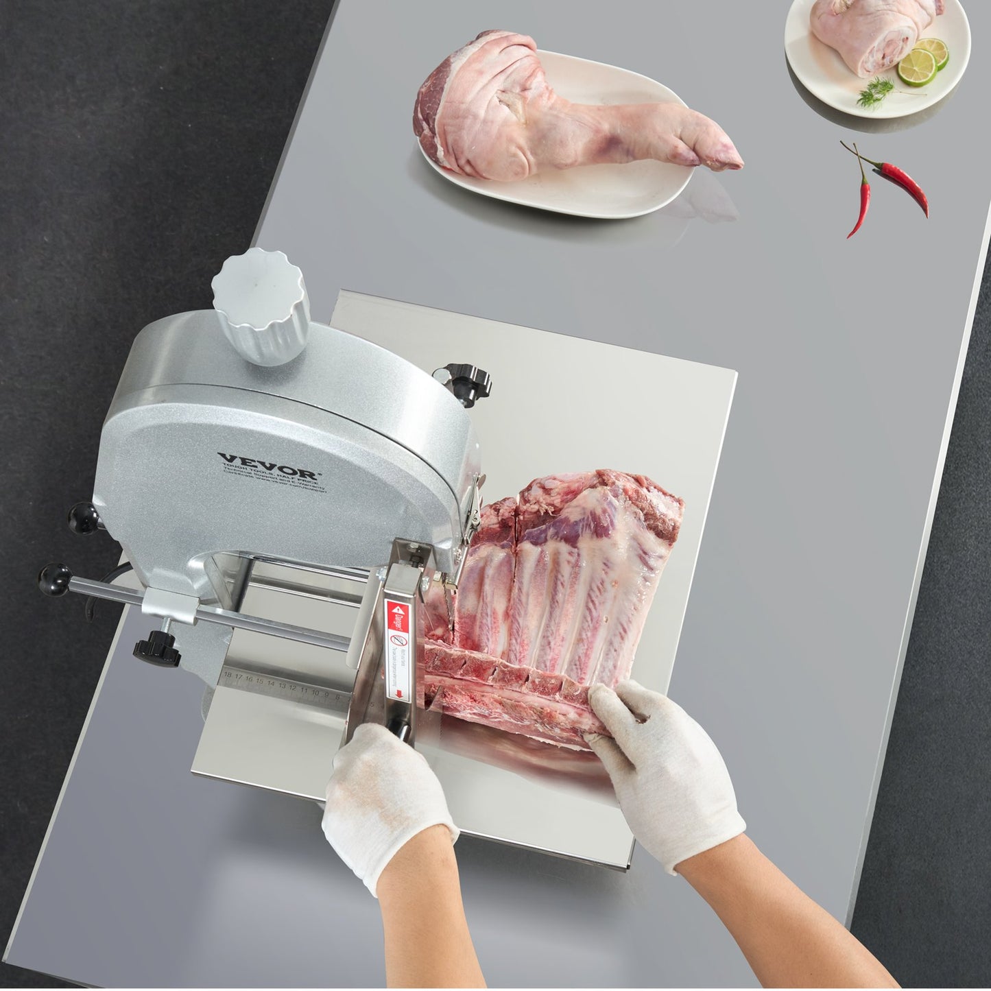 1800W Commercial Electric Meat Bandsaw Stainless Steel Bone Sawing Machine