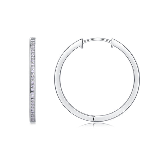 Moon Sea - Fashionable And Luxurious Diamond Jewelry Set With Moissanite S925 Sterling Silver And Platinum-plated Stud Earrings