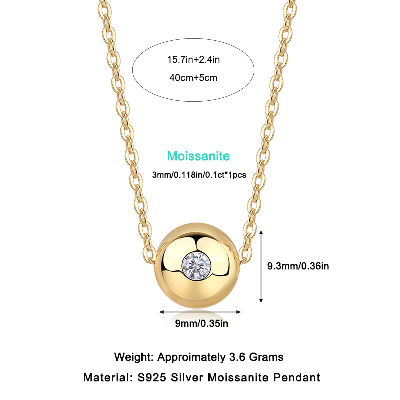 1Fortune Circulation Luxury Fashion Diamond Pendant Necklace Set With Mosan Diamond Silver Ornaments