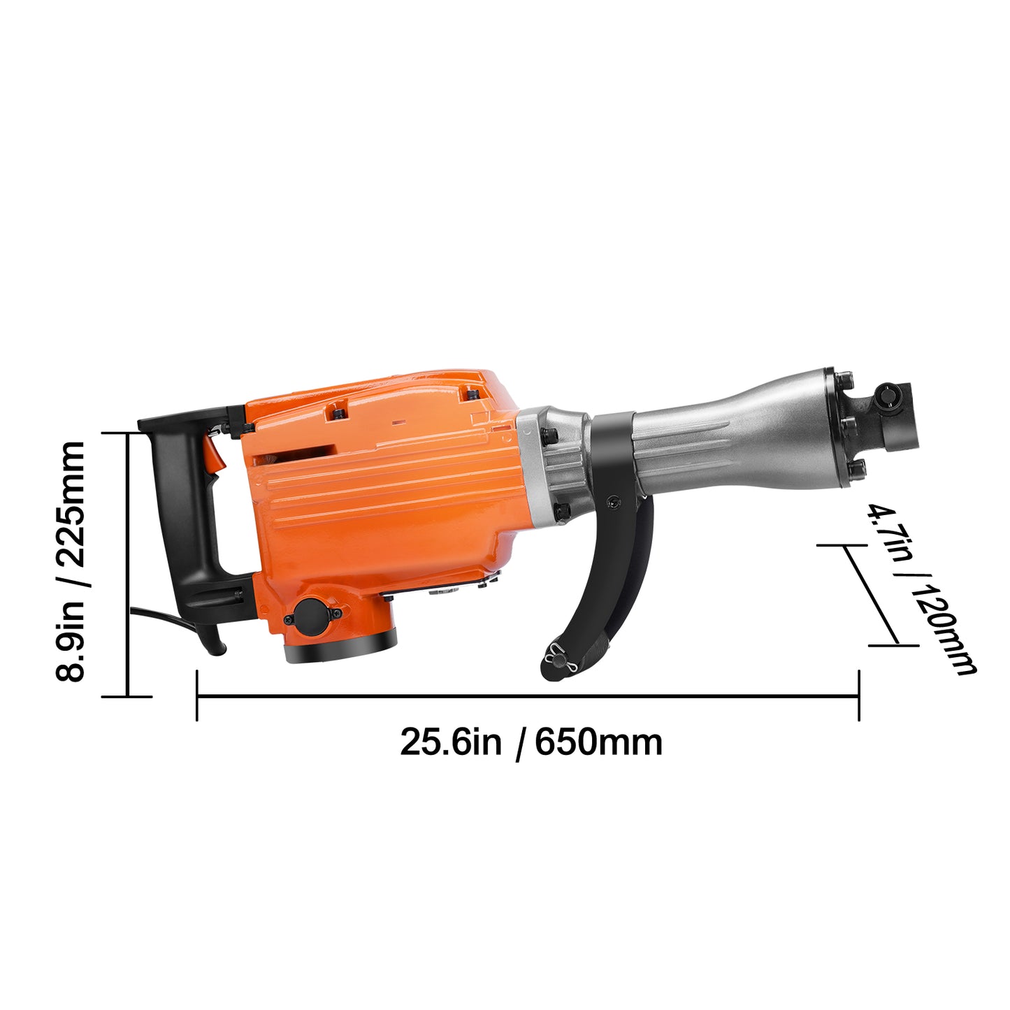 Demolition Jack Hammer, 2200W 1400 BPM Jack Hammer Concrete Breaker, Heavy Duty Electric Jack Hammer 6pcs Chisels Bit With Gloves, Swiveling Front Handle For Trenching And Breaking Holes