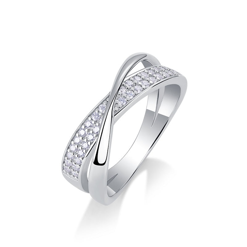 1Wrap Around The Diamond Ring Luxury Fashion Set Moissanite Silver Ring Prohibit TikTok sales