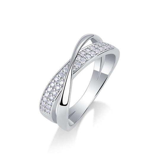 1Wrap Around The Diamond Ring Luxury Fashion Set Moissanite Silver Ring Prohibit TikTok sales