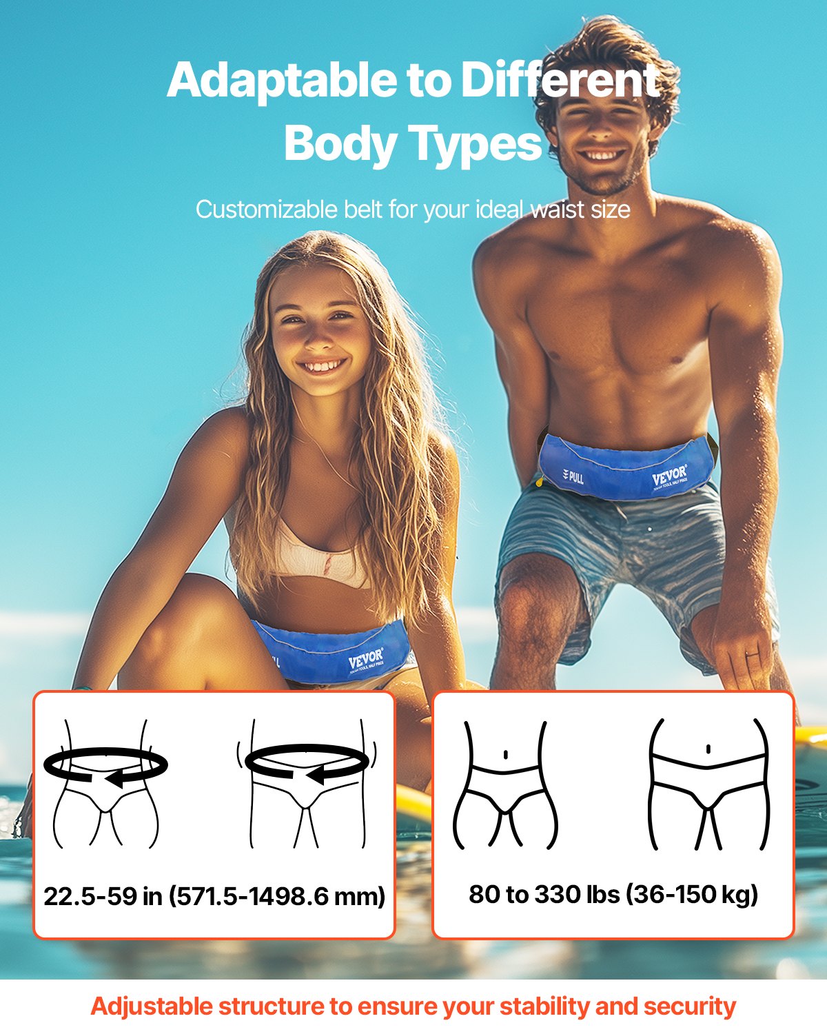 Manual Inflatable Belt Pack For Adults PFD Blue CO2 Cylinder Not Included