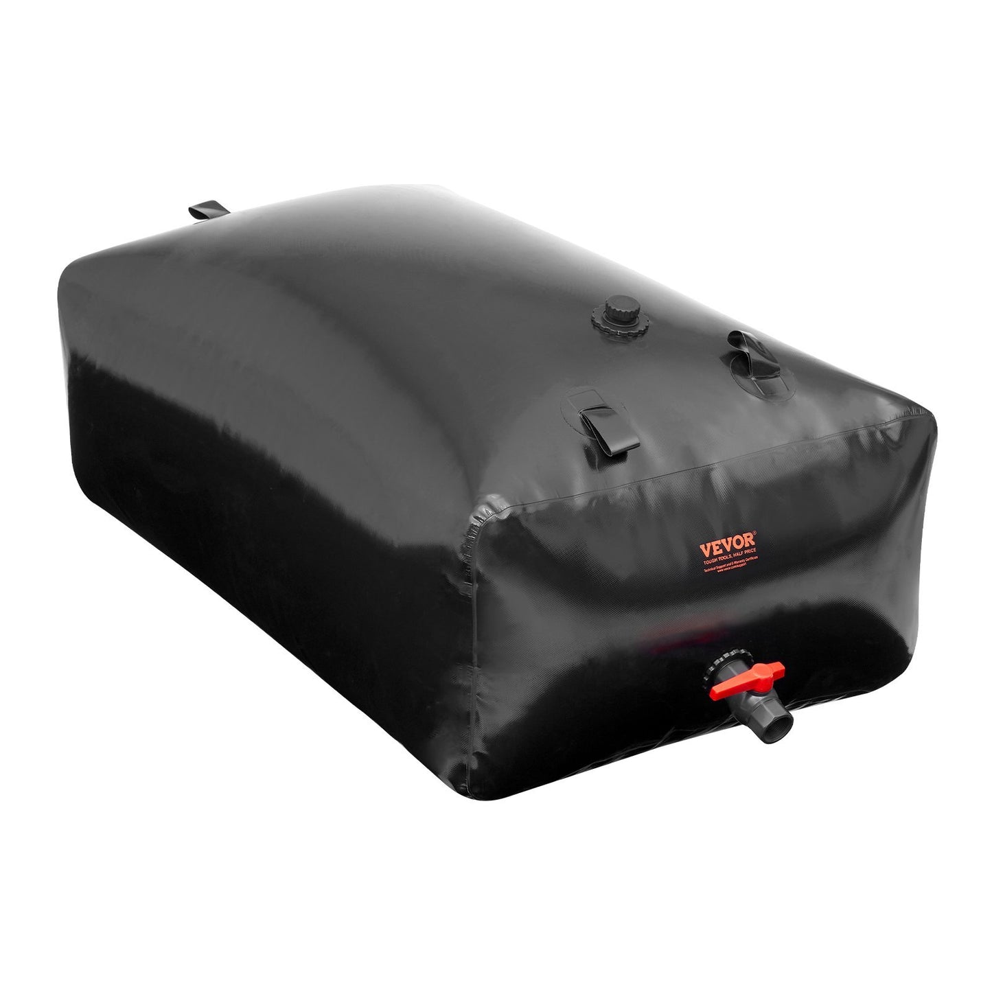 VEVOR Portable Water Storage Bladder 142.7 Gal PVC Collapsible Water Tank Black