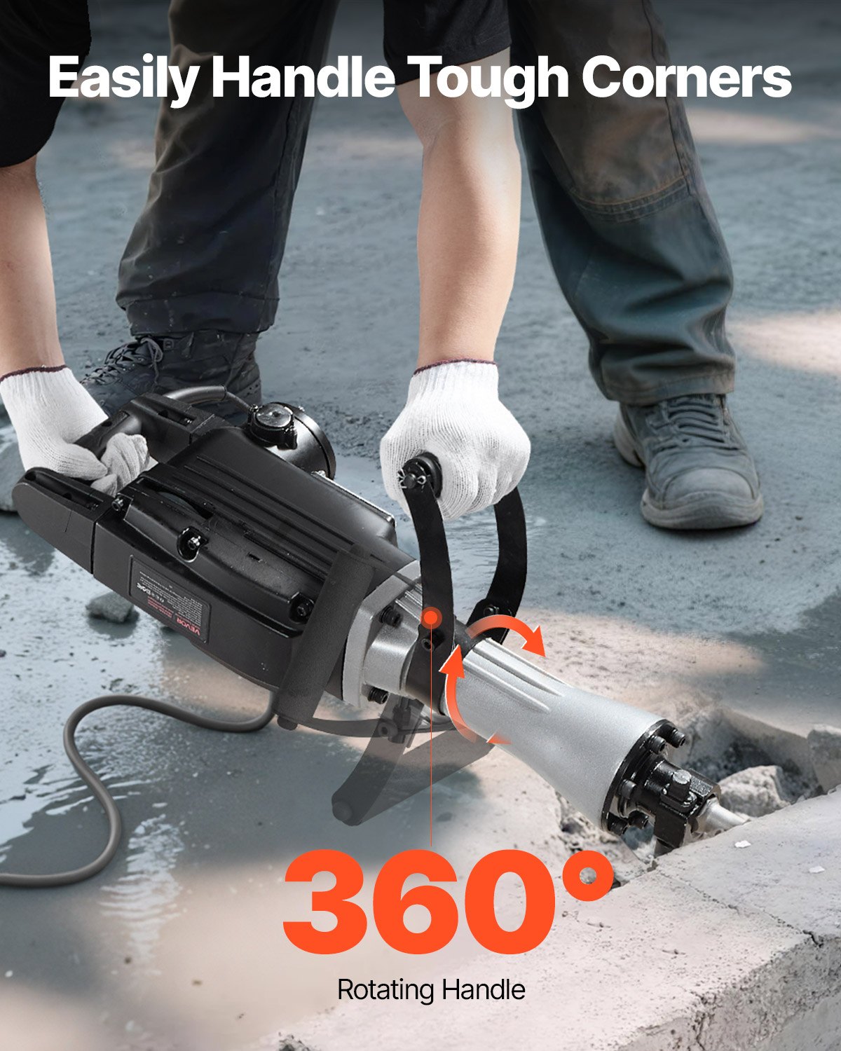 Demolition Jack Hammer, 2800 W Powerful Electric Jackhammer, 1200 BPM Concrete Breaker With A Point Chisel, A Flat Chisel, Carrying Case, Gloves, For Concrete, Wall, Brick, Tile And Foundation