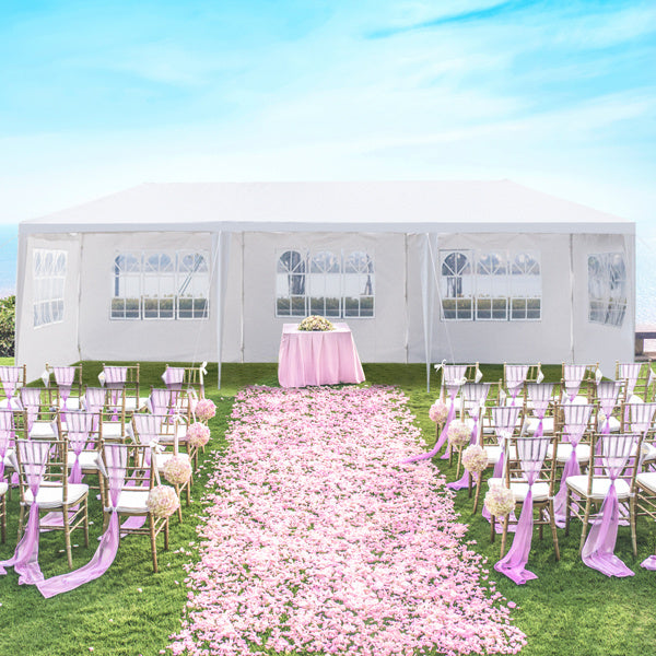 5-Sided Outdoor Party Tent Iron PE Cloth Spiral Pipe Pergola