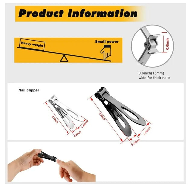 Extra Large Toe Nail Clippers For Thick Hard Nails Cutter Heavy Duty Stainless