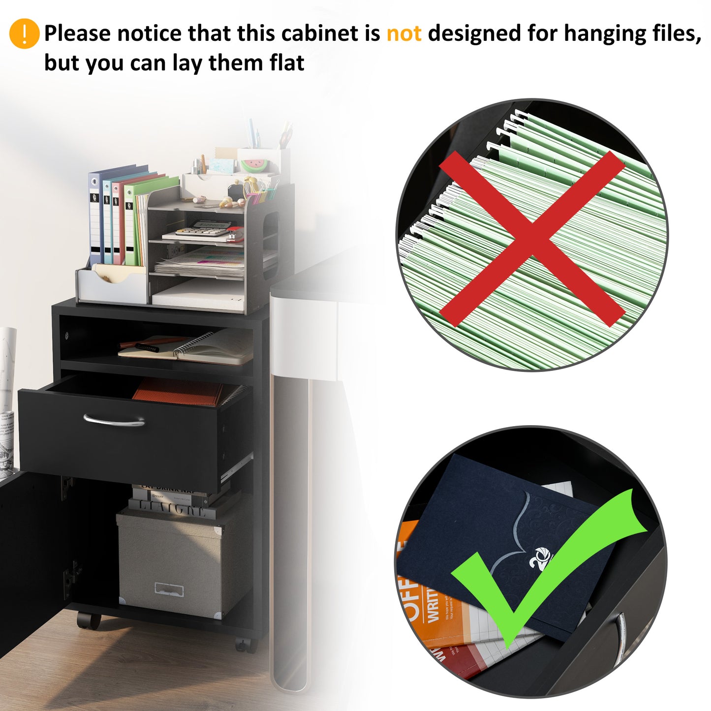 Mobile Storage Cabinet Organizer with Drawer and Cabinet