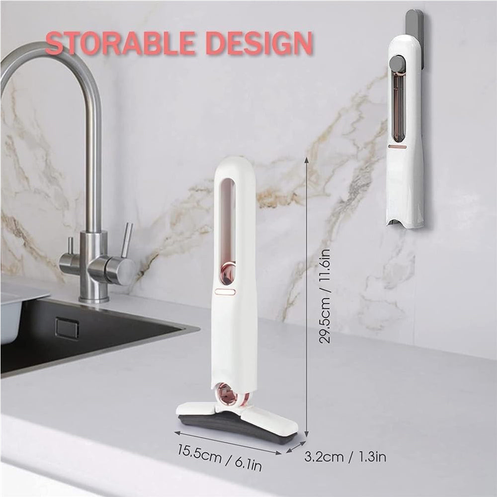 1pc2Mop Head,Hand-Washable Desktop Cleaning Mini Mop, Portable Self-Squeeze Mini Mop,  For Quick Cleaning Of Bathrooms, Kitchens