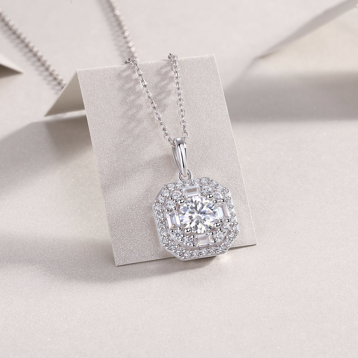 1Small Square Bag Luxury Fashion Diamond Pendant Necklace Set With Mosan Diamond Silver Ornaments Prohibit TikTok sales