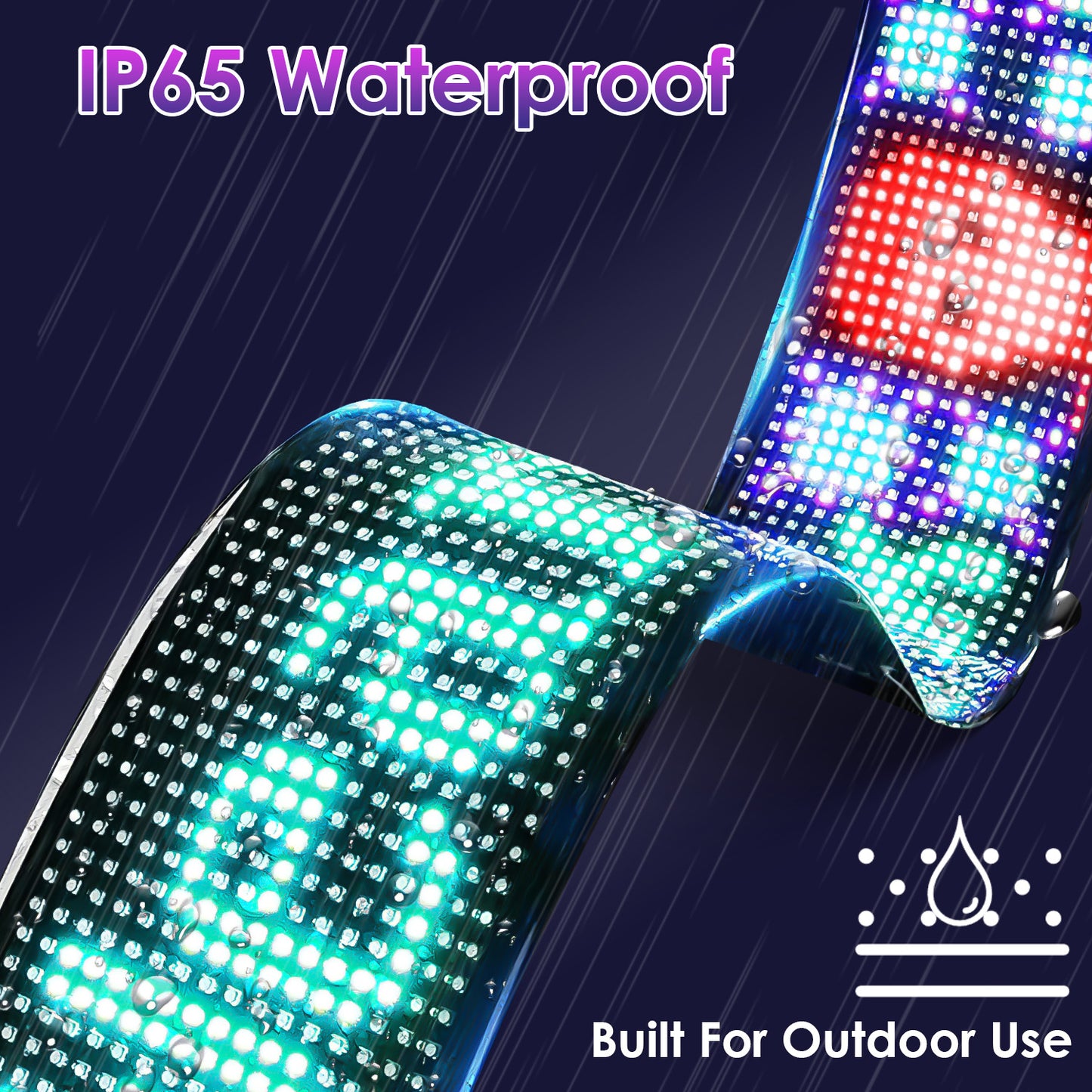 2Pack 16x96 Matrix Devil Eyes Lights For Car Ultra-thin Programmable LED Car Signs With APP Remote Control DIY Design Text Patterns Animations