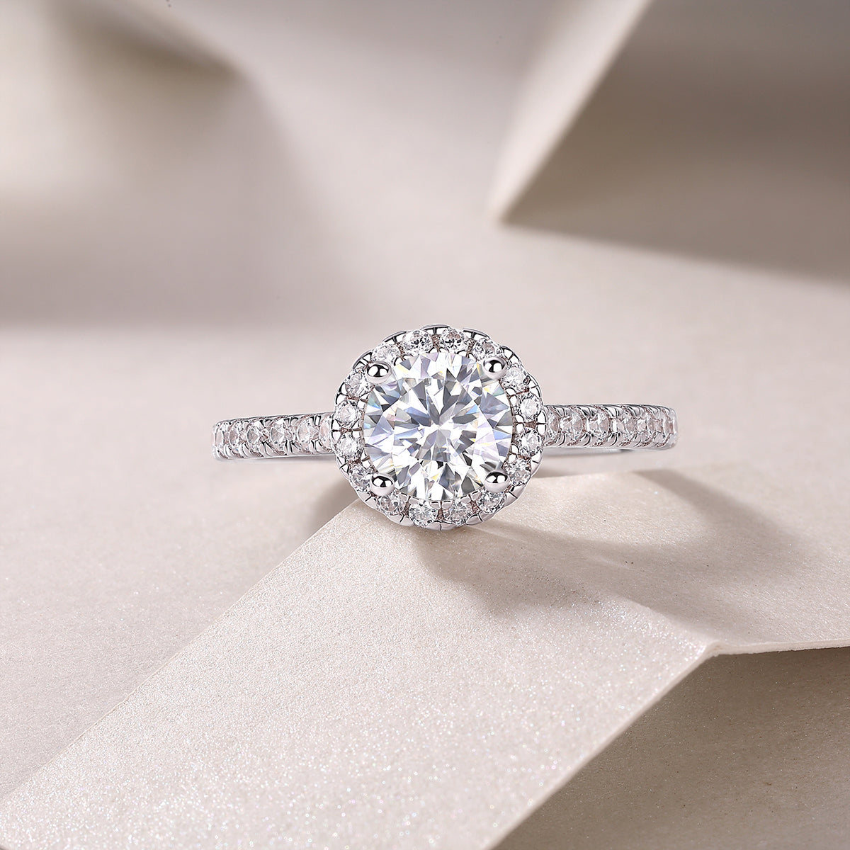 Hug Your Lover With A Large Diamond Ring Luxury Fashion Set With Moissanite Silver Ring