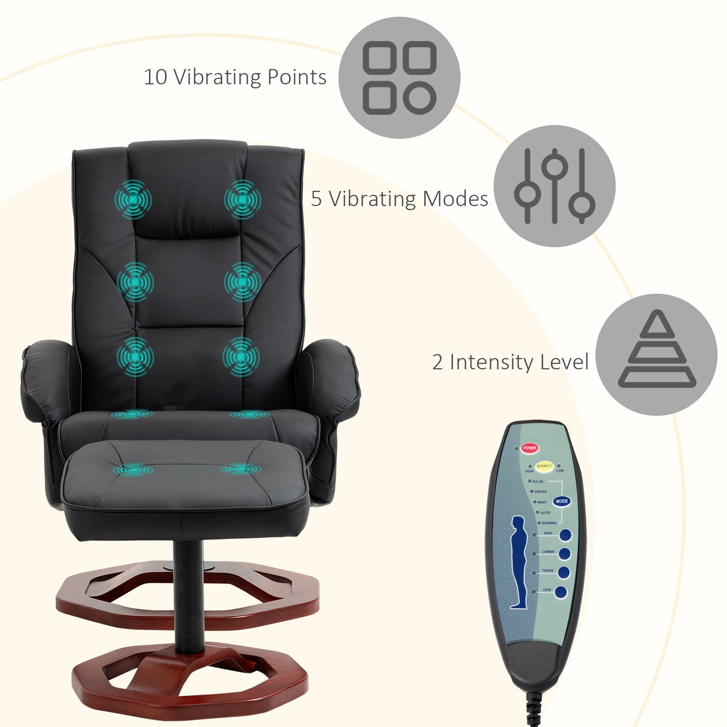 Massage Recliner Chair with Ottoman