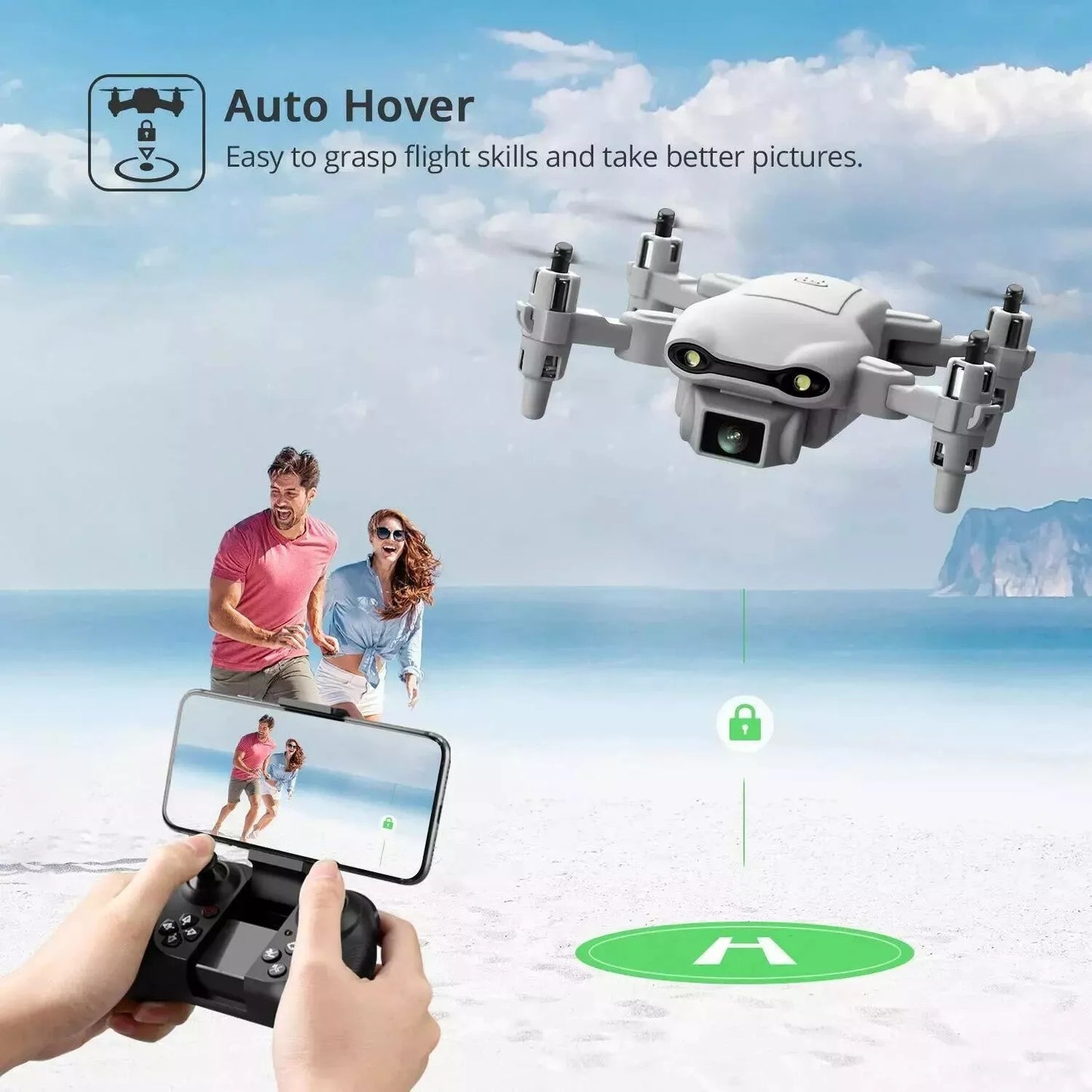 V9 Mini Drone For Kids Adults 720P HD FPV Camera, Foldable RC Quadcopter For Boys Girls With Altitude Hold, Headless Mode,