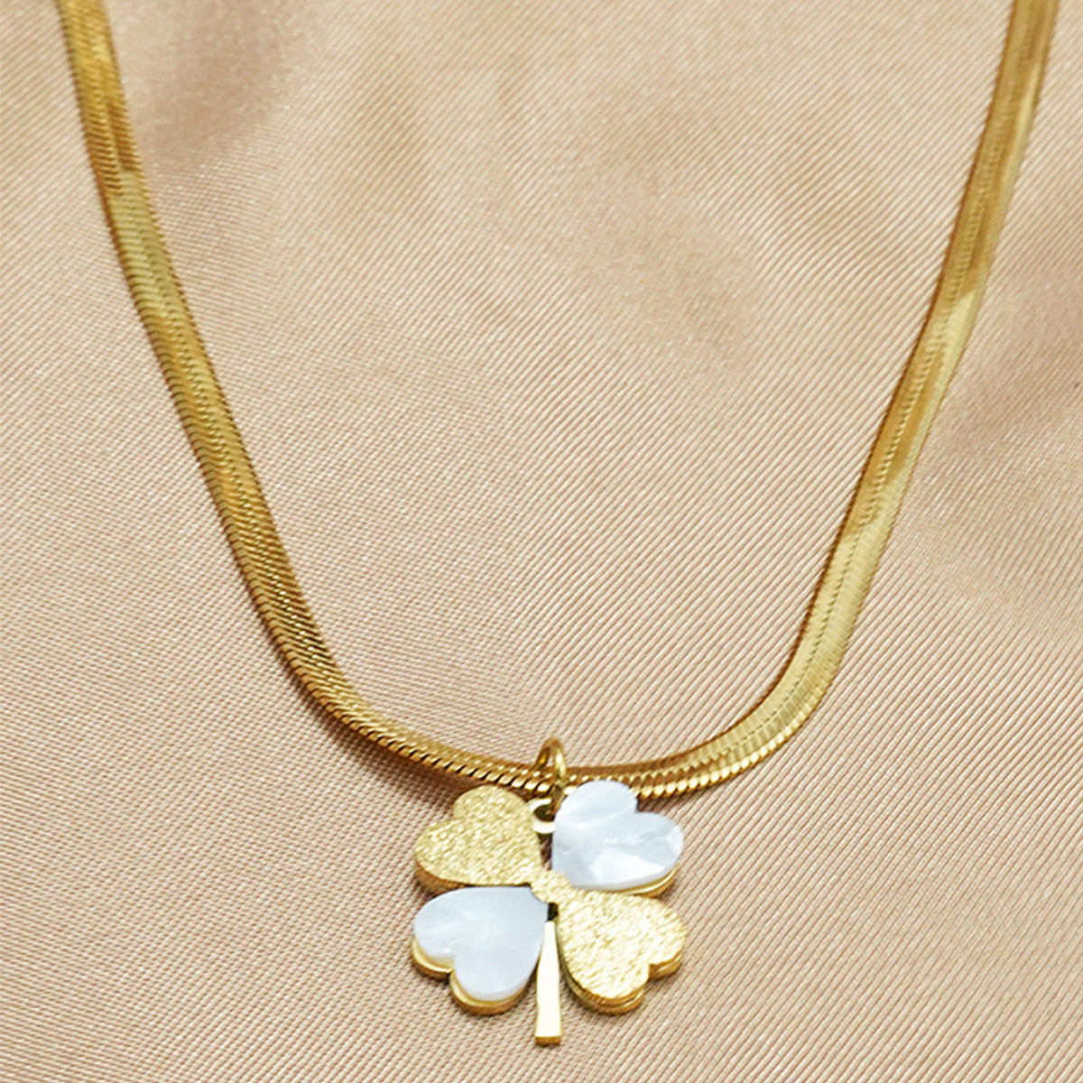 Lxalry 18K Gold Plated Double Luck Necklace  Four Leaf Clover Charm Hypoallergenic Jewelry Tarnish Free Gift For Women Wife Mom  Valentine S Day Birthday Everyday Elegance
