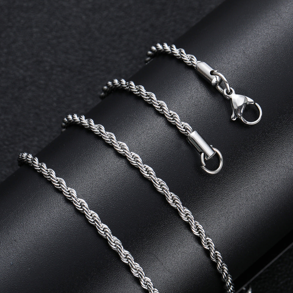 1pc Stainless Steel Twist Chain Necklace,Daily Wear Essential,Ideal Gift For Jewelry Enthusiasts And Crafters