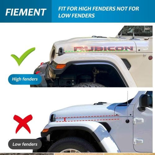 Fenders Front And Rear Fenders Compatible With 2018-2024 Je Ep Wrangler JL And JLU Unlimited Rubicon, Off-Road Wheel Fender Liner Set 4 Pcs Only Fit High Clearance Fender Flares,Not For 4XE