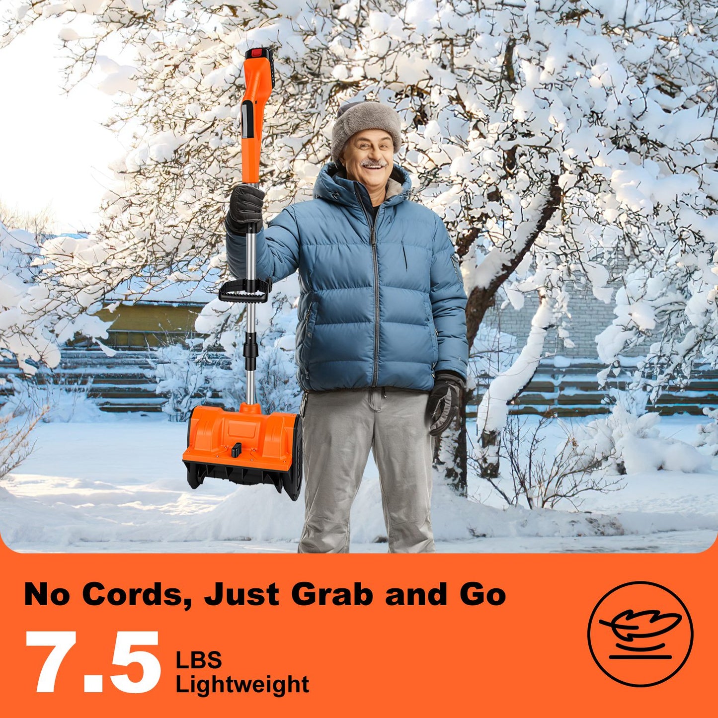 Battery Replacement Or Cordless Snow Shovel Optional